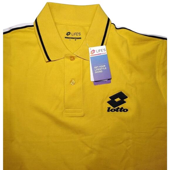 Lotto Men's Polo Lipari Old Gold - Large (US) Medium (EU) - Picture 2 of 5